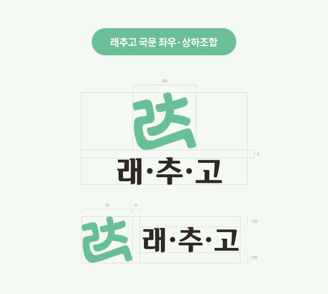 래추고 국문 좌우 상하조합